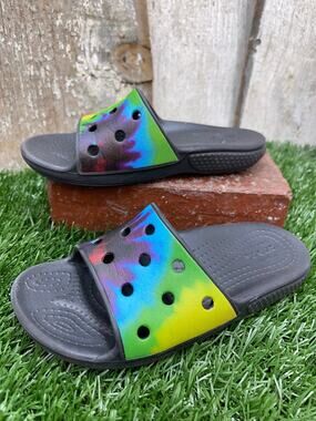 CROCS Classic Little Kids' Tie Dye Slides C12